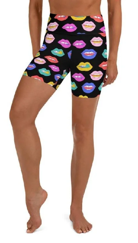 Urban Comfort Colorful Lips Yoga Shorts