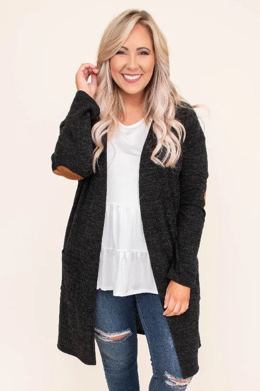 Elegant Fit Cuddle Weather Cardigan, Black