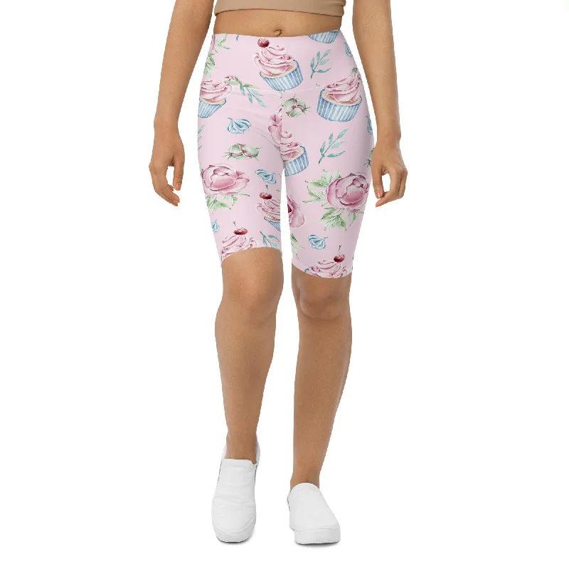 Wearable At Home Or Out Cupcakes Biker Shorts