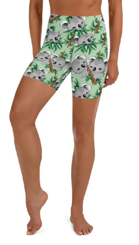 Cozy Apparel Cute Koala Yoga Shorts