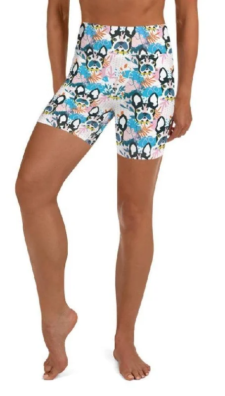 Comfortable And Simple Cute Puppy Print Yoga Shorts