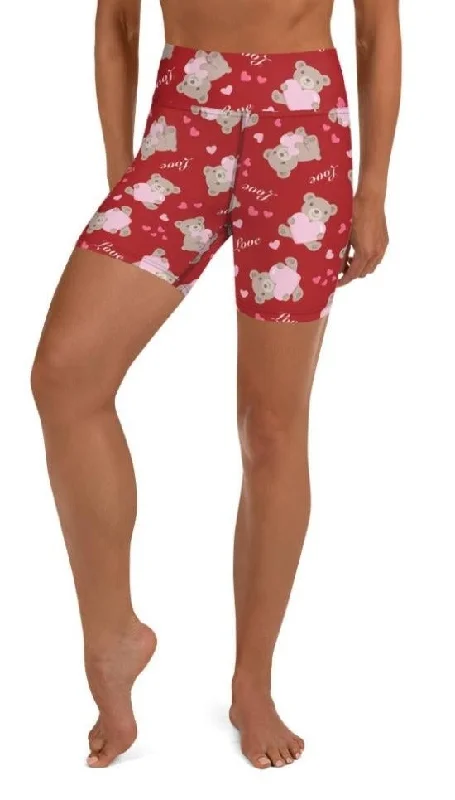 Ultra-lightweight Cute Teddy Bear Yoga Shorts