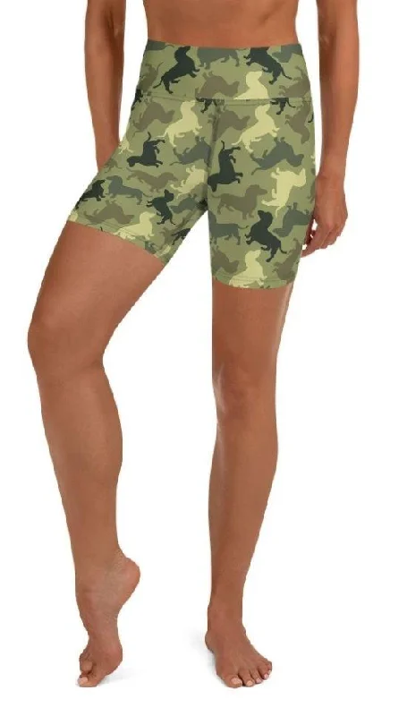 Urban Style Dachshund Camo Yoga Shorts