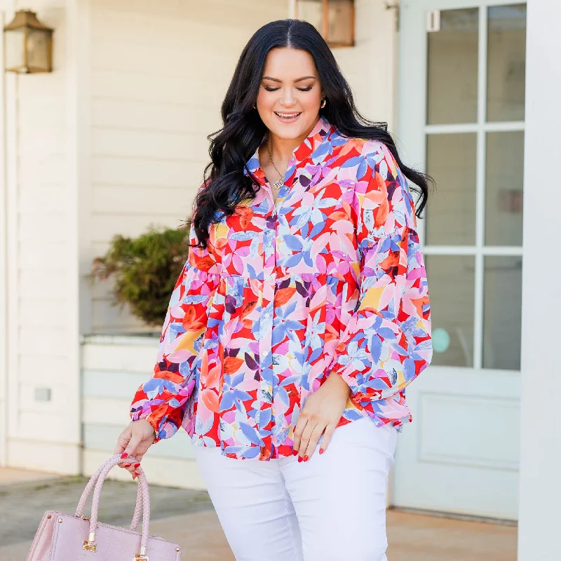 Versatile Itinerary Dedicating My Love Top, Red