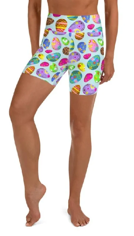 Comfortable Lifestyle Easter Egg Pattern Yoga Shorts