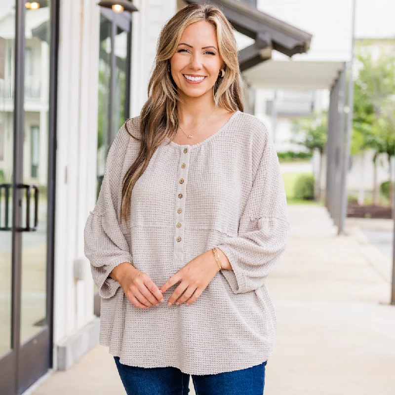 Noble And Elegant Eternal Embrace Top, Beige
