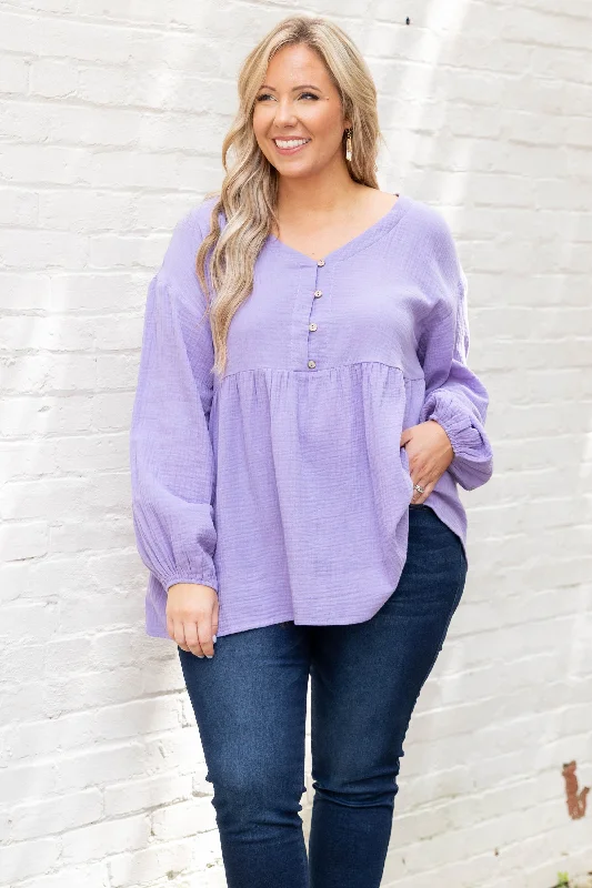 Cool Breeze At Night From Me To You Top, Lavender