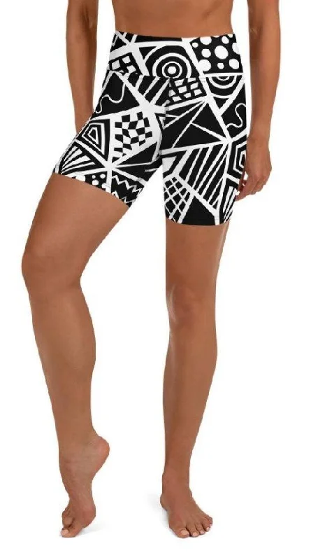 Soft Fabrics Geometric Shape Yoga Shorts
