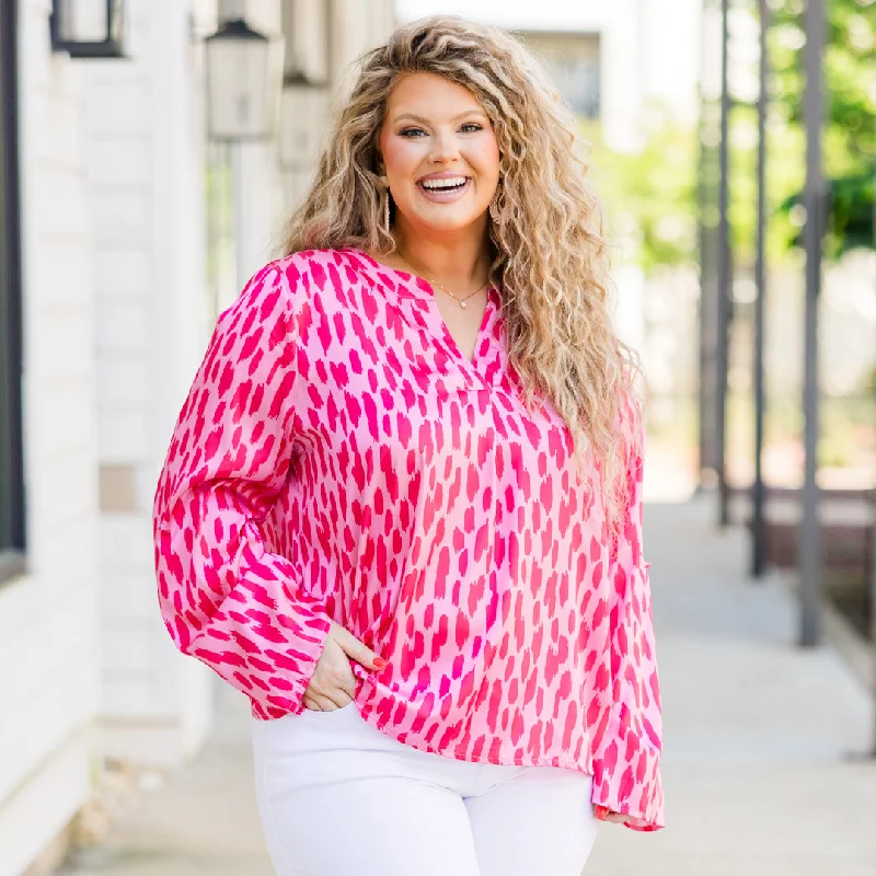 Cozy Knits Glow Of Pink Top, Pink