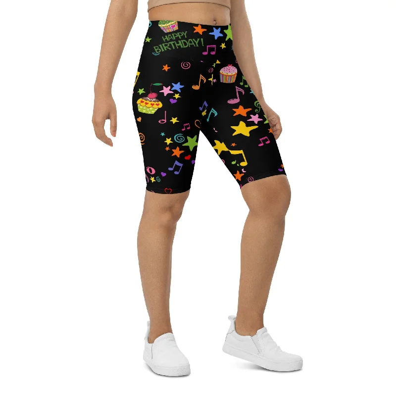 Relaxed Looks Happy Birthday Biker Shorts