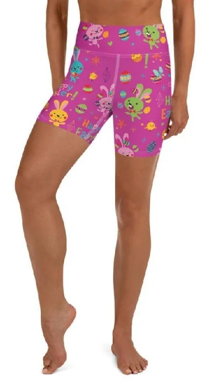 Sports And Leisure Happy Easter Yoga Shorts