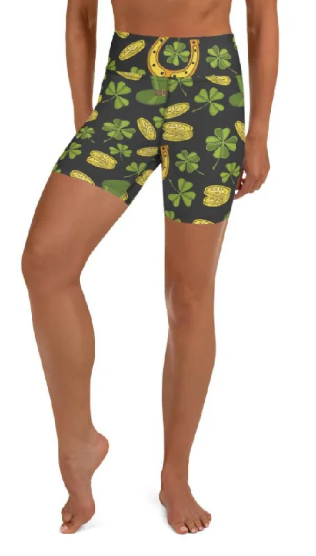 Relaxed Fashion Happy St. Patrick's Yoga Shorts