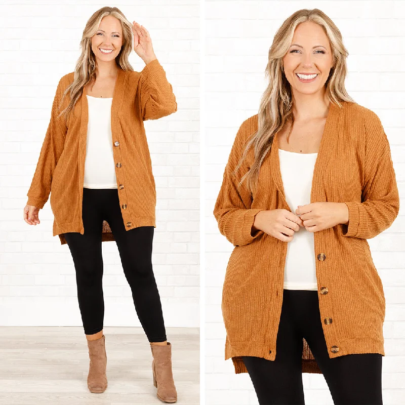 Cozy Chic Wear Imagine This Cardigan, Rust