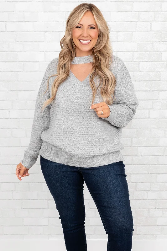 Cozy Chic Impressions Of You Top, Gray