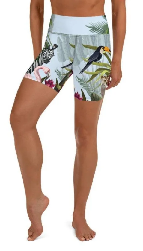 Ethnic Style Jungle Celebration Yoga Shorts