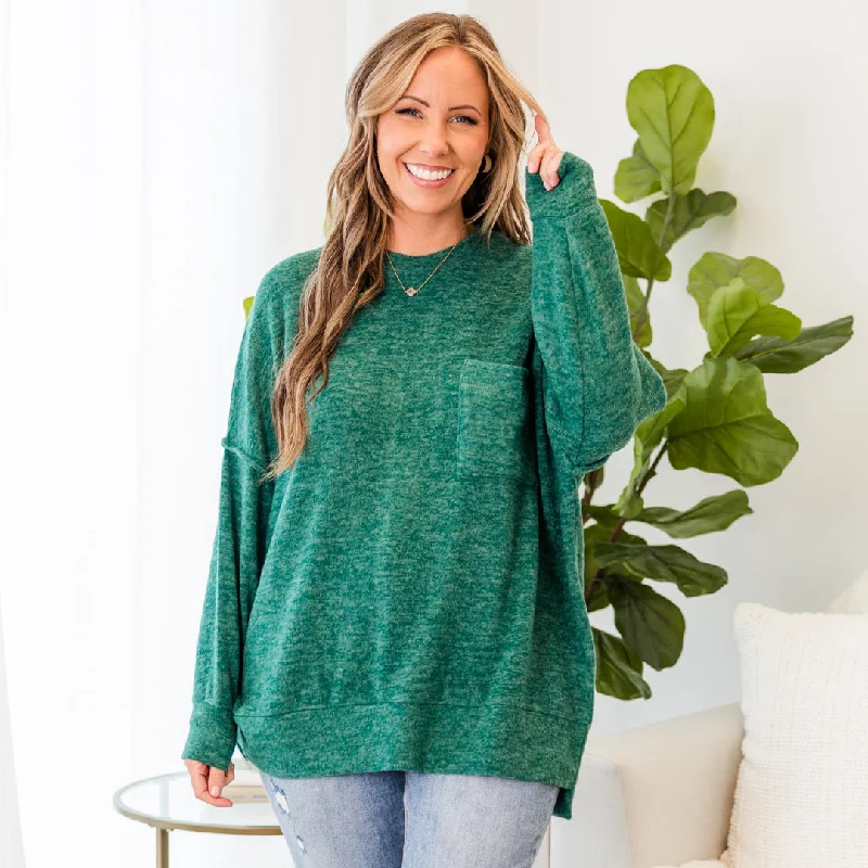 Urban Style Just Take A Break Sweater, Dark Green