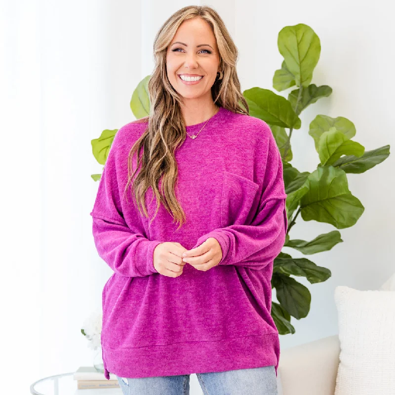 Boutique Recommendation Just Take A Break Sweater, Light Plum