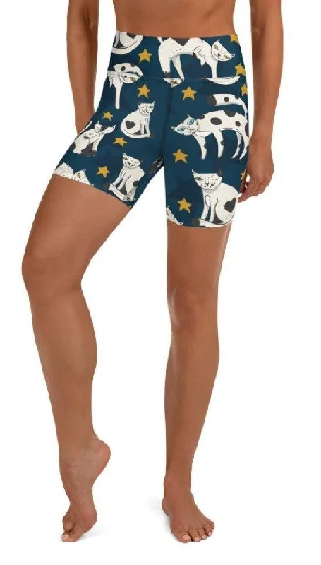 Classic Retro Kitty Love Yoga Shorts