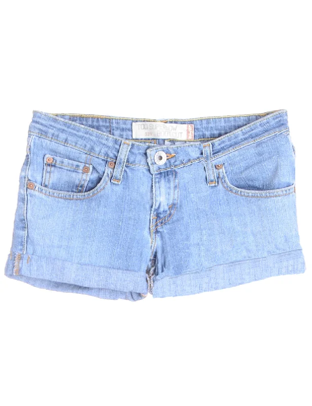 Trendy Casuals Label Willow Rolled Hem Denim Shorts