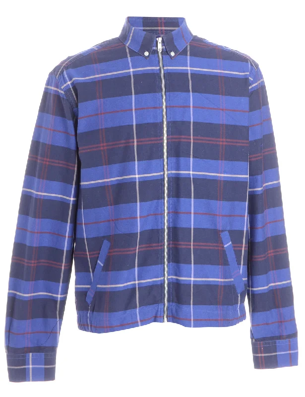 Elegant And Lazy Label Zip Front Clint Conversational Printed Shacket