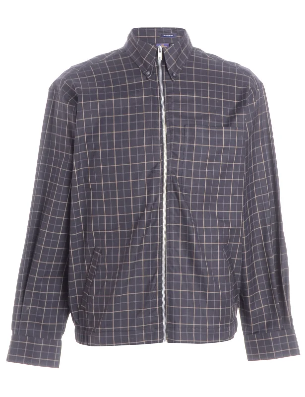Sports And Leisure Label Zip Front Clint Conversational Printed Shacket