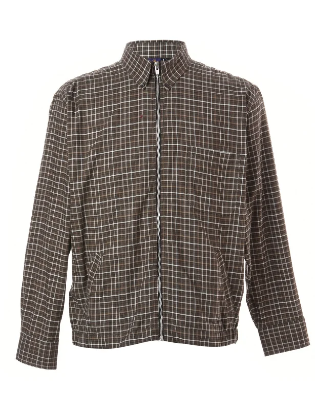 Relaxed Weekend Wear Label Zip Front Clint Conversational Printed Shacket