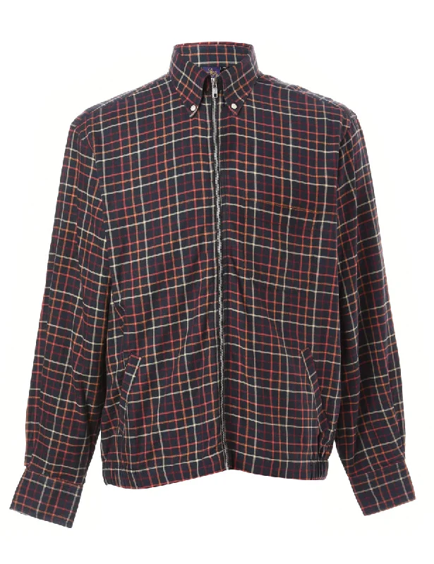 Versatile Comfort Wear Label Zip Front Clint Conversational Printed Shacket