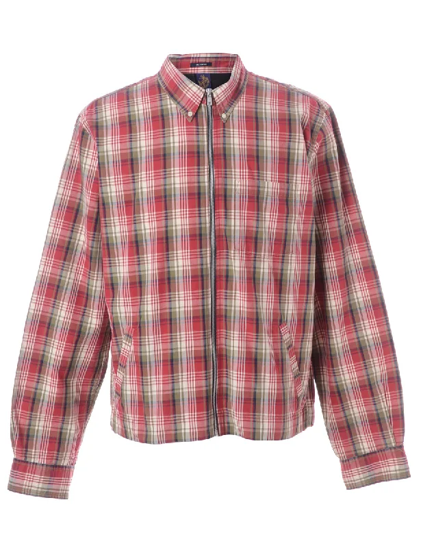 Cool Summer Label Zip Front Clint Conversational Shacket