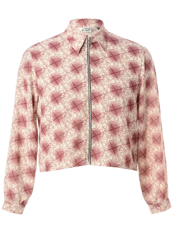 Design Perception Label Zip Front Cropped Blouse