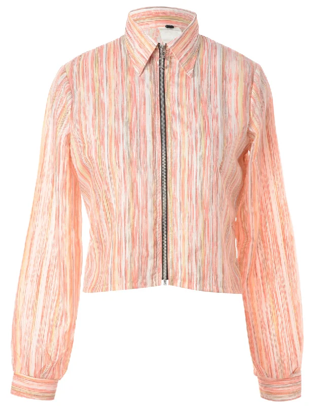 Bottom And Versatile Label Zip Front Cropped Blouse