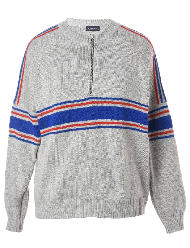 Boutique Recommendation Label Zip Front Knitted Jumper
