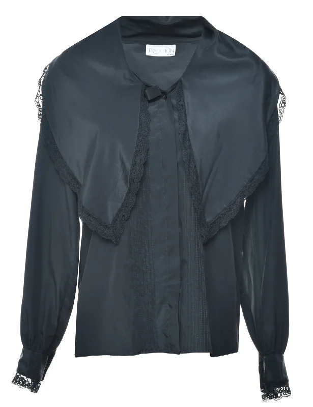 Personalized Series Lace Blouse with Oversized collar - L