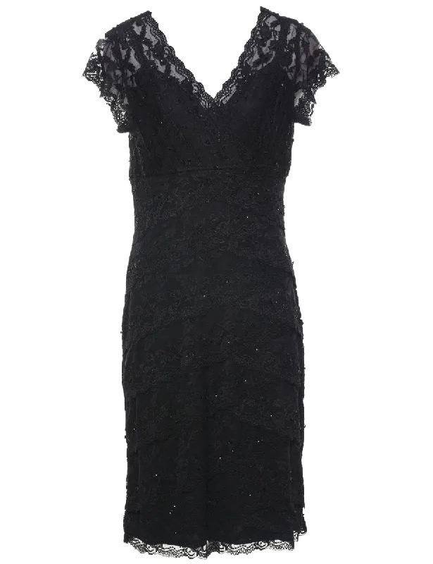 Fashion Classic Lace Evening Dress - M