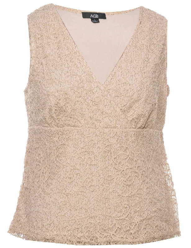 Exquisite Tailoring Lace Evening Top - L