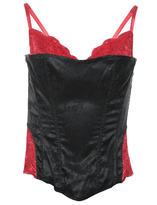 Lace Design Lace Floral Print Corset - S