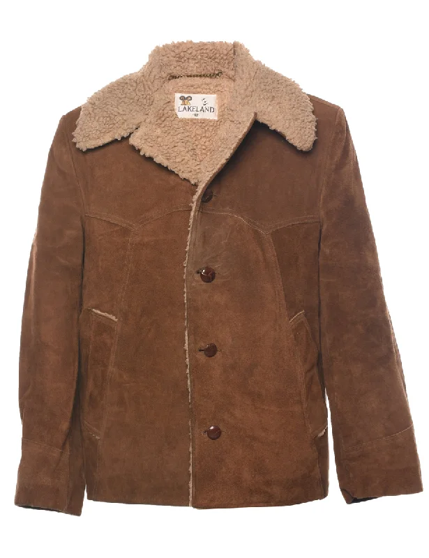Exquisite Craftsmanship Lake Land Shearling Suede Jacket - L