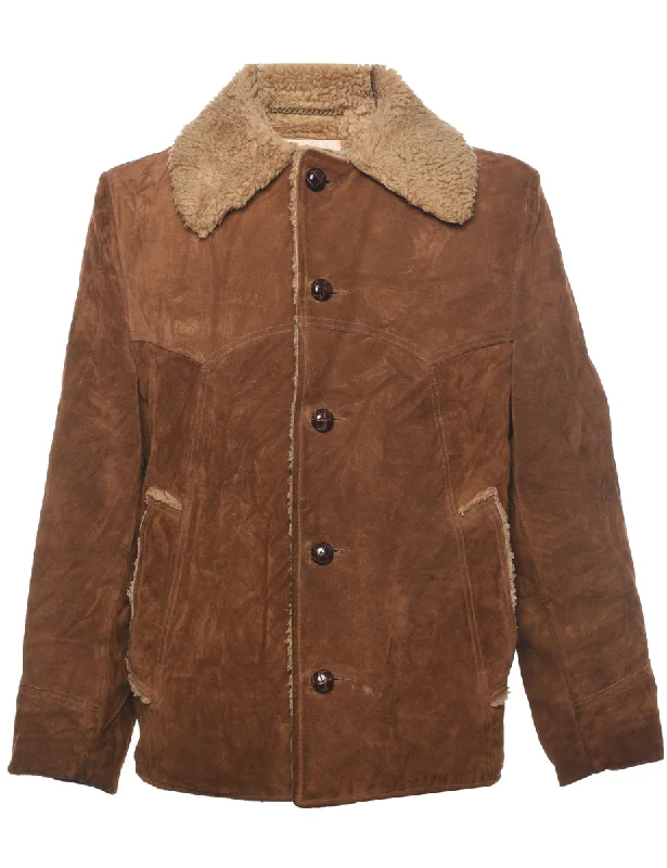 Stylish Comfort Lake Land Shearling Suede Jacket - M