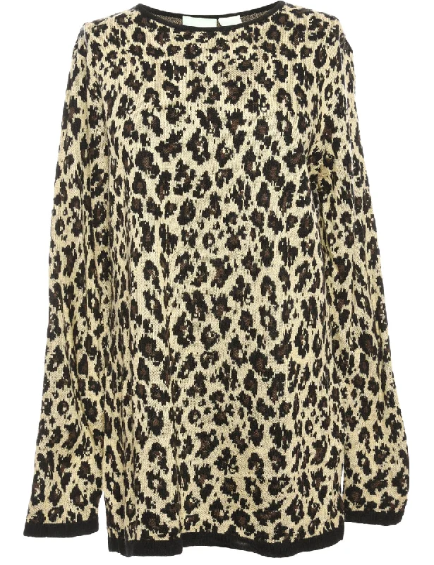Luxury Fashion Leopard Pattern Jumper - M