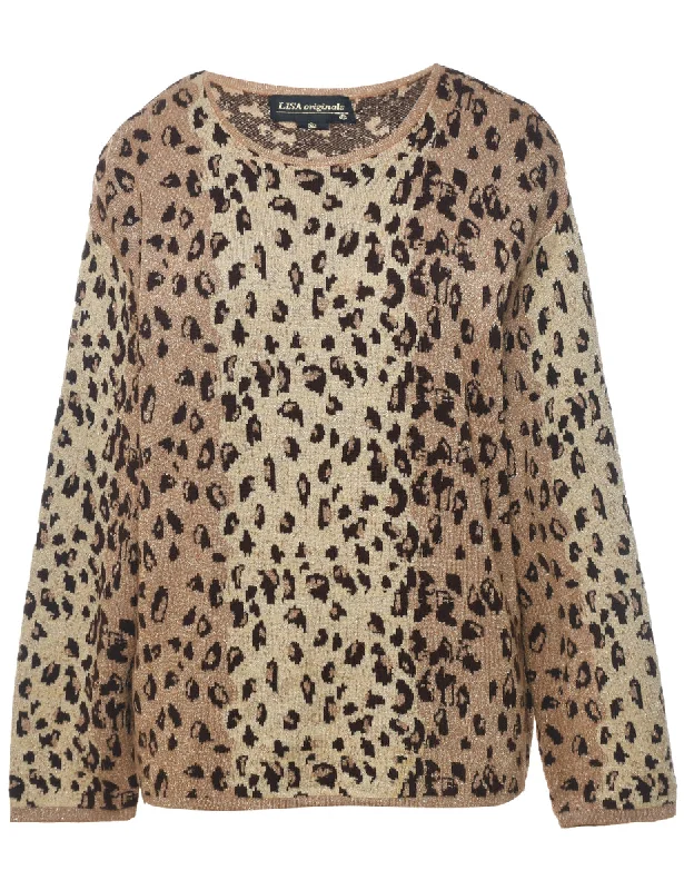 High-end Design Leopard Pattern Jumper - XL