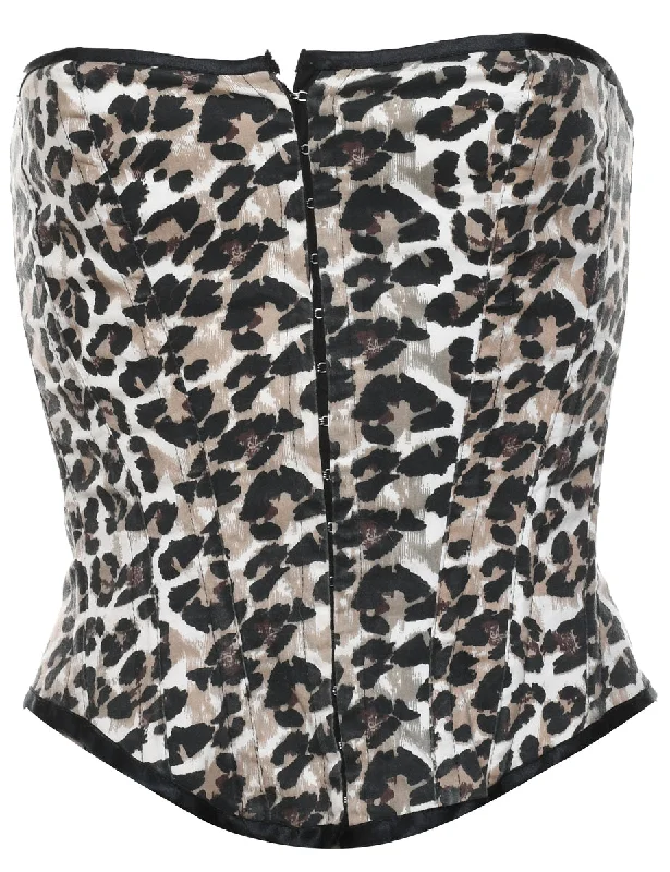 Personal Charm Leopard Print Bustier - S