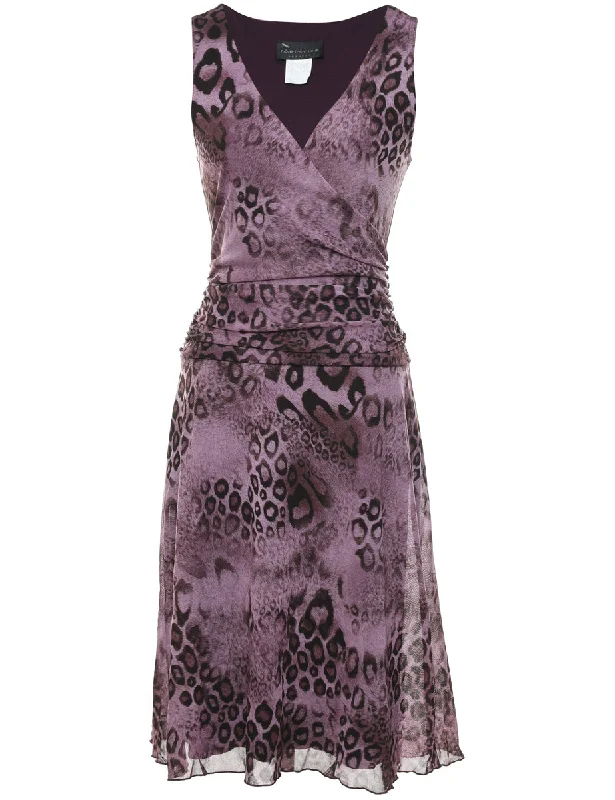 Chic Relaxation Leopard Print Dress - M