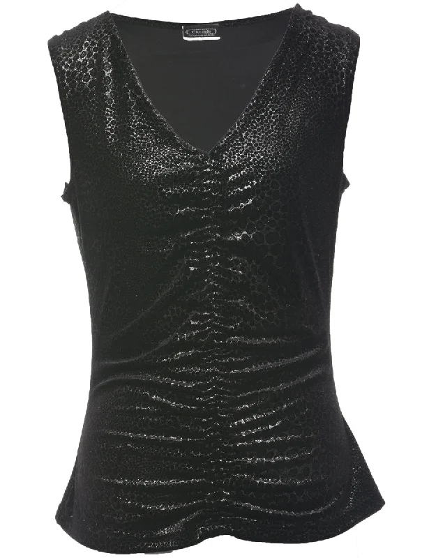 Cozy Fitting Leopard Print Y2K Evening Top - S