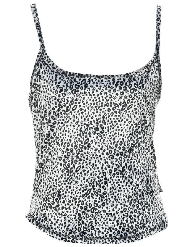 Easy Style Leopard Print Evening Top - S