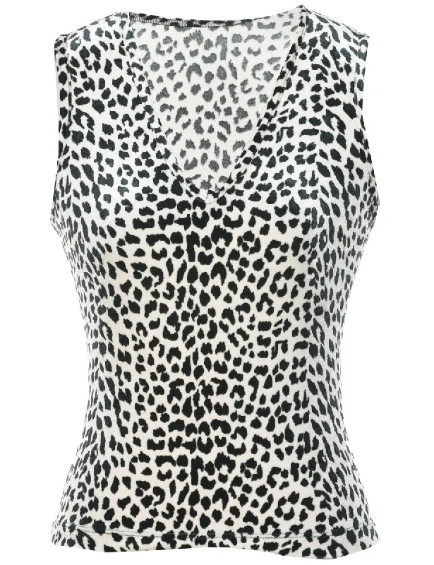 Soft Casuals Leopard Print Top - XS