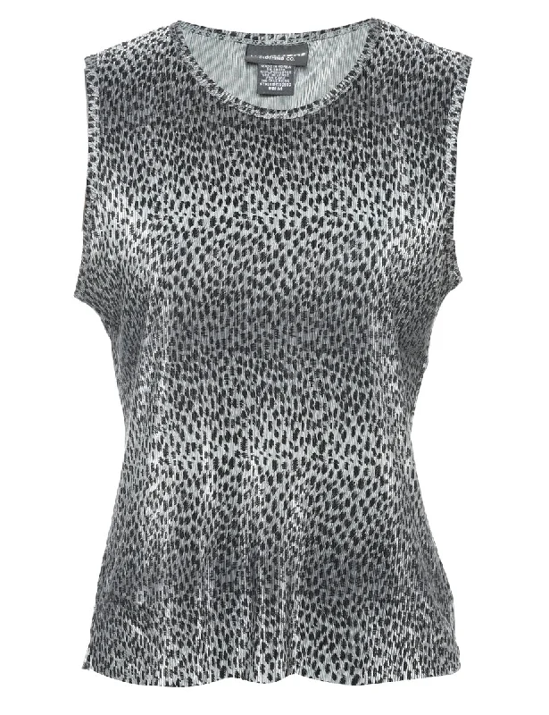All-Day Outfits Leopard Print Y2K Smocked Top - M