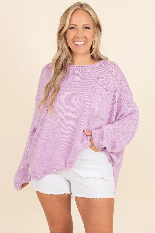 Classic Series Let Me Be Sweater, Dusty Lavender