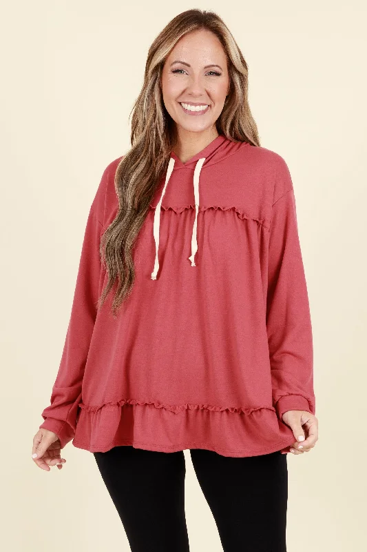 Cozy Fit Wear Let's Go Ice Skating Hoodie, Terracotta