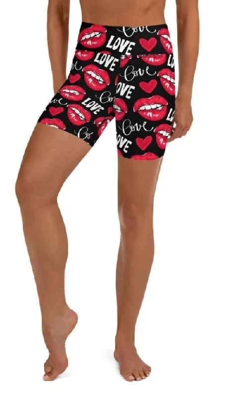 Comfortable Fitwear Love & Kisses Yoga Shorts