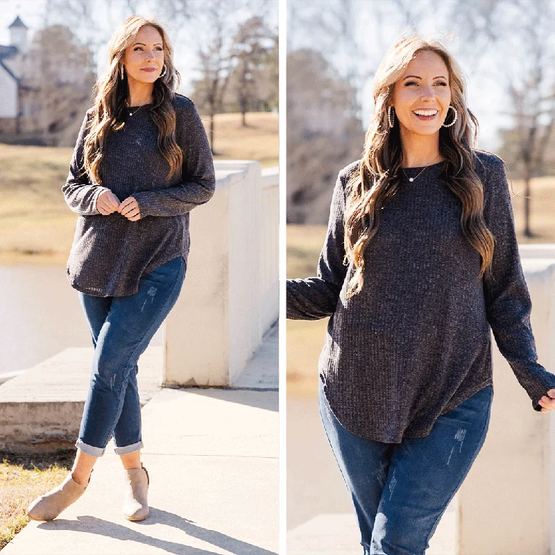 Noble Temperament Loving Me Top, Charcoal