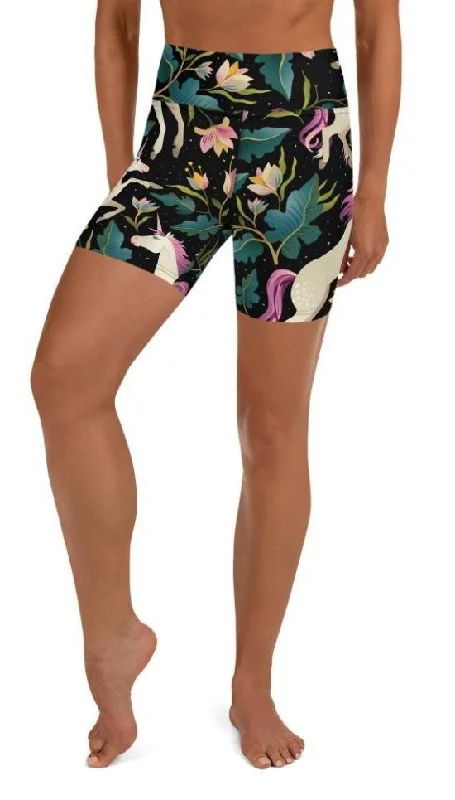 Elegant And Casual Magical Unicorn Yoga Shorts